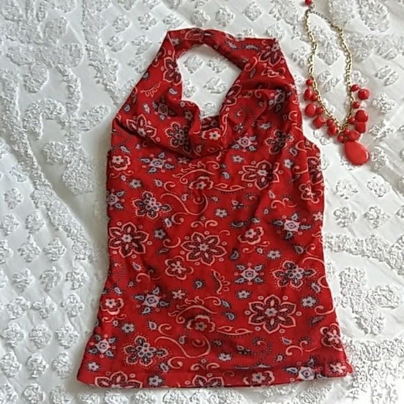 Arden B Tops - Arden B Halter top with drape neck